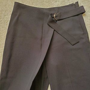 TOPSHOP wrap front pants, Black, size 8